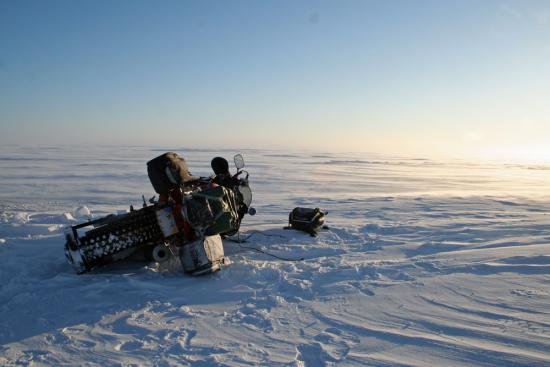Sjaak Lucassen on the frozen Beaufort Sea in Alaska.