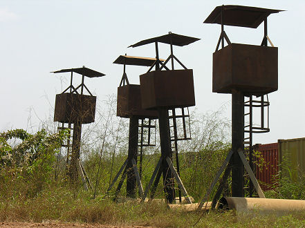 Disused guard towers, a symbol of the past conflict