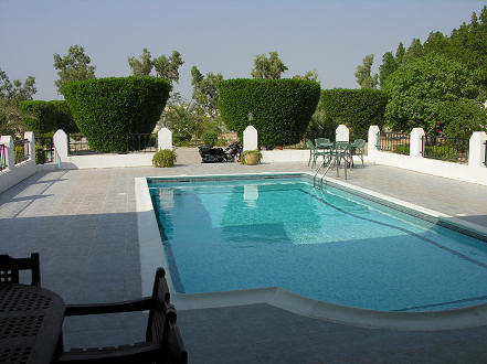 The pool at my accommodation supplied by Khalid al Sharfa
