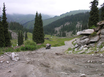 Road to Lake Bolshoe Almatinskoe near Almaty