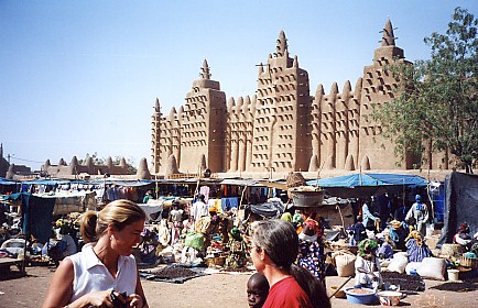 Largest mud brick structure in the world, the 7 stories high Djenne Mosque
