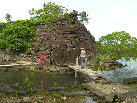 Basalt columns used to build Nan Madol islands