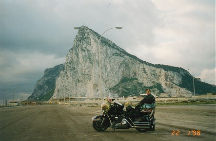 The rock of Gibraltar from the airstrip crossing from Spain