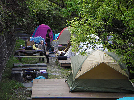 The free camping in Taroko National Park filled up on the holiday weekend