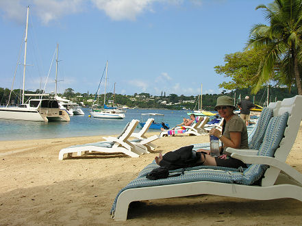 Relaxing on the beach Iririki Island