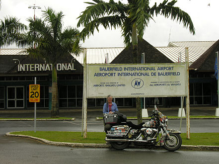The airport photo, the motorcycle was here