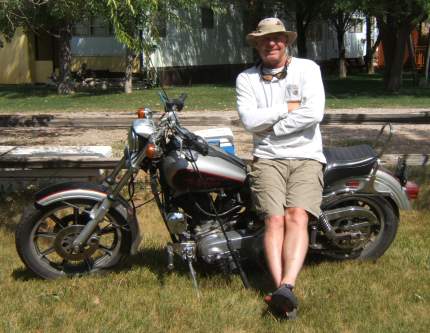 “Fish Boy,” Kurt Olsen, and his Harley-Davidson are pictured above.