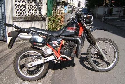 The Kawasaki KMX 200 before being prepped for possibly it’s last ride if it broke down in the jungles of Cambodia or Thailand, could not be repaired and had to be abandoned