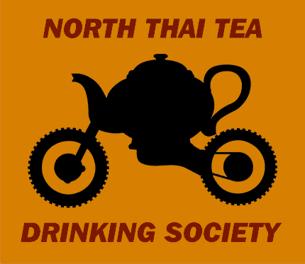 The above logo is that of the North Thai Tea Drinking Society, a secret motorcycle society. The members do not drink much tea, if any.