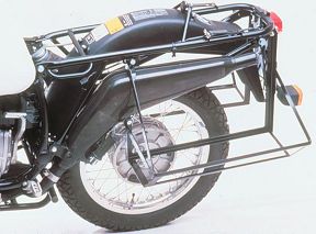 Left side view of the new rear sub-frame and saddlebag bracketry