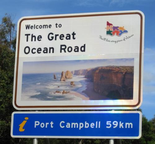 Great Ocean Road sign, Australia.