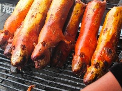 Guinea pigs on grill.