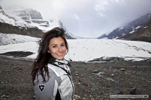 Paula at the Athabasca Glacier, Alberta Canada.