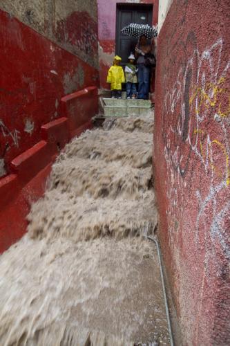 Flooded staircase, Guanajuato.