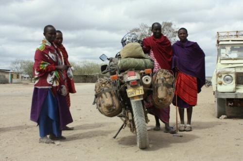 Masai and bike, Tanzania.