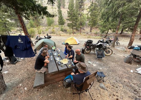 Scott Dobie, Moto camping with friends.