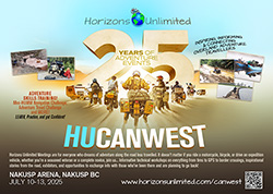 Horizons Unlimited Canada West 2025 postcard.