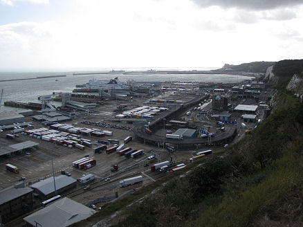 The immensely busy ferry port of Dover