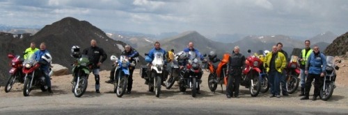 With a group of the BIG DOGS near the summit of Mount Evans, the highest paved roadway in North America, found the DOGS in a summer snow storm. 