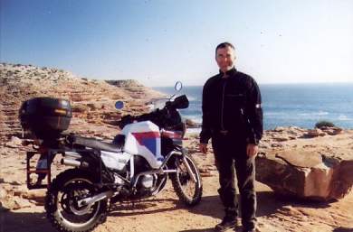 Simon Kennedy in Australia, west coast, with Transalp