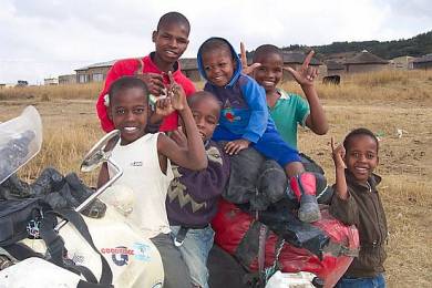 Zulu children in South Africa, near Rorke's Drift.
