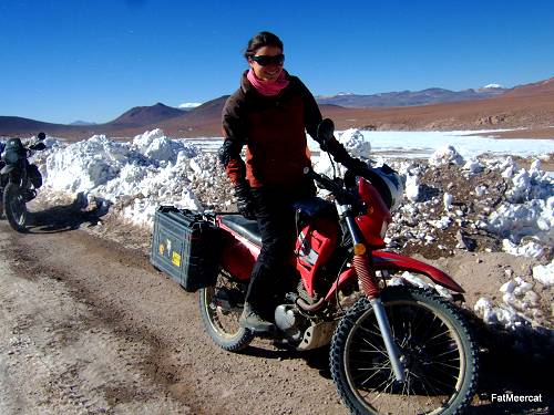 Susan with Chilean 200cc bike.